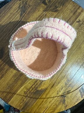 Target Peach Felt Kids Costume Hat with Pink Stitching Accents